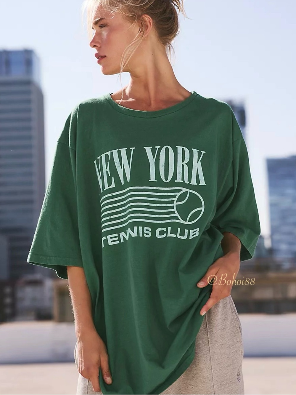 NWT Free People NYC Tennis Club Tee Original Retro Brand Graphic Tee